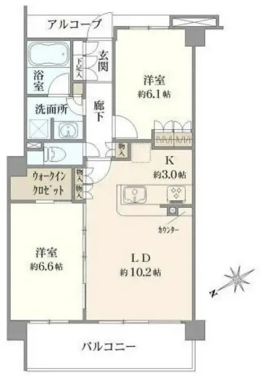リビオ新宿ザ・レジデンス 4階階 間取り