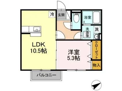 リッシハウス(1LDK/1階)の間取り写真