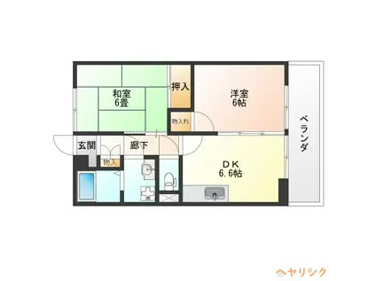 サンハイム(2DK/2階)の間取り写真