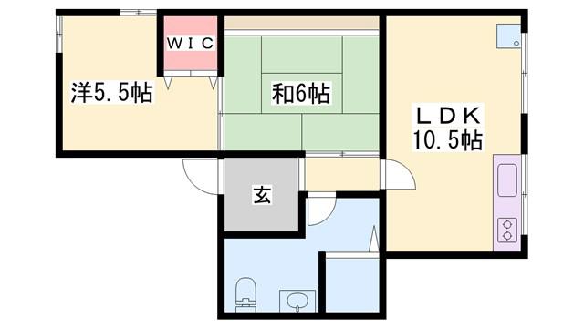 USビル塩町(2LDK/4階)の間取り写真