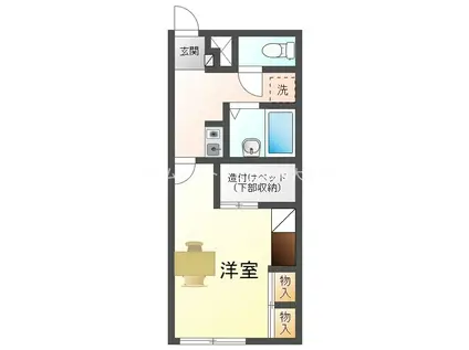 レオパレス道(1K/2階)の間取り写真