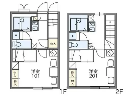 レオパレスグレイス(1K/1階)の間取り写真