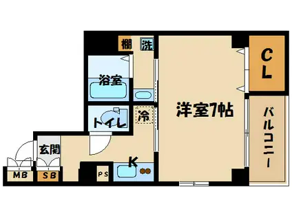 ざ・してぃ神戸元町(1K/5階)の間取り写真