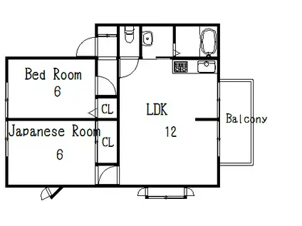 サンライフ蓮池I・II(2LDK/2階)の間取り写真
