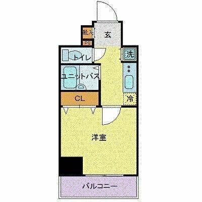 スカイコートヴィーダ五反田ウエスト(1K/6階)の間取り写真