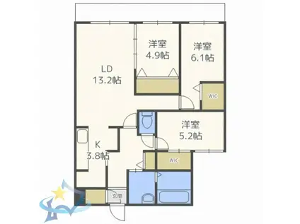 カレラ1113(3LDK/3階)の間取り写真