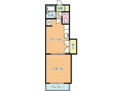 グランド アイ 小倉(1DK/3階)の間取り写真