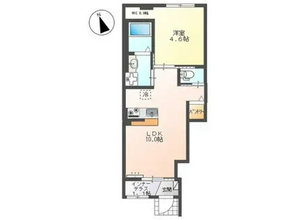 コーセー飯田(1LDK/1階)の間取り写真