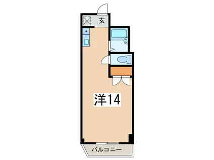 こがい日新ハイム(ワンルーム/2階)の間取り写真