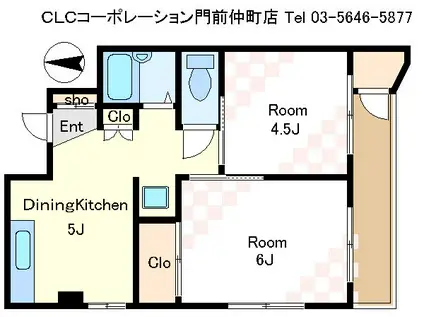 木場コーポラス(2DK/2階)の間取り写真