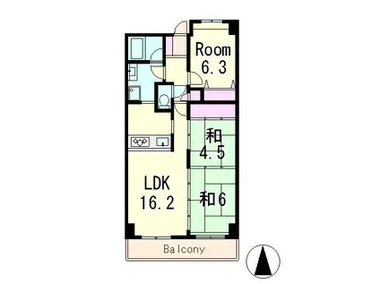 リサービア大津(3LDK/6階)の間取り写真