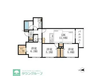 HEBEL MAISON 徳川園(3LDK/2階)の間取り写真