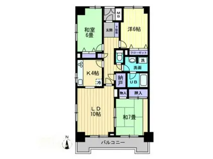 パシフィック花の宮(3LDK/5階)の間取り写真