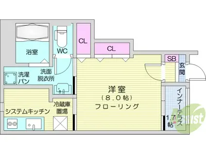 N・VERMEER (1K/1階)の間取り写真