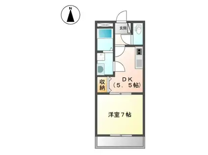 ガーデンホームオーブ(1DK/1階)の間取り写真