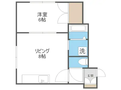 パークレジデンス鶴(1DK/3階)の間取り写真