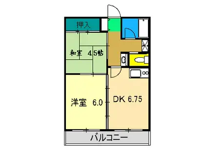 ルミネ中沢(2DK/2階)の間取り写真