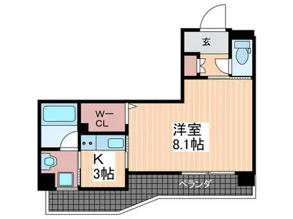 ルービンス十日市II(1K/10階)の間取り写真