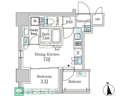 パークアクシス神田レジデンス(1DK/5階)の間取り写真