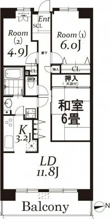 白井ロジュマン 6階階 間取り