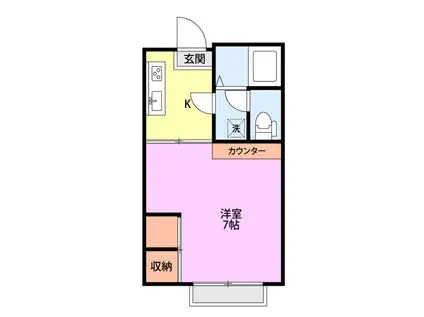 マイ・スイート・ホーム(1K/1階)の間取り写真