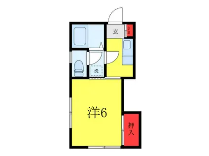 MIハイツ(1K/2階)の間取り写真