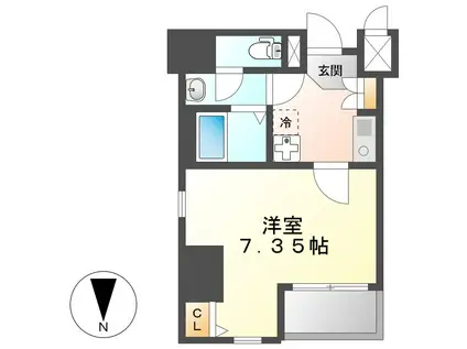 アルテミス平和(1K/10階)の間取り写真