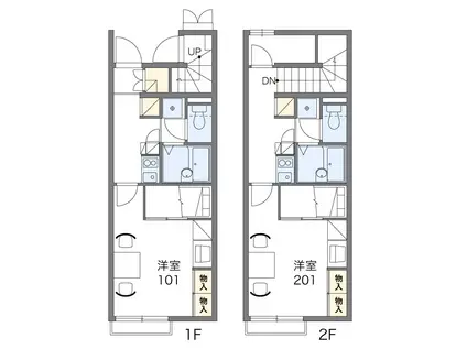 ルミエール内橋(1K/2階)の間取り写真
