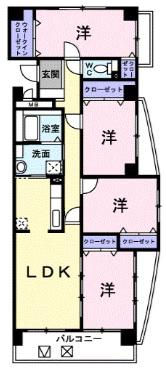 グランソレイユ西中央(4LDK/5階)の間取り写真