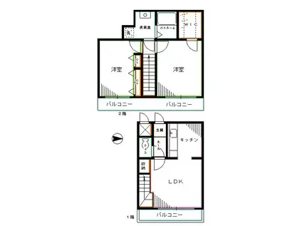 サンパレス(2LDK/6階)の間取り写真