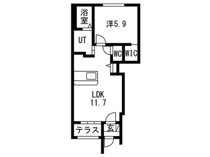 MSS清住台(1LDK/1階)の間取り写真