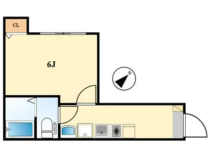 CASA FELICE 雑色(1K/1階)の間取り写真