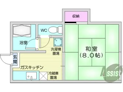 コーポ佐藤(1K/1階)の間取り写真