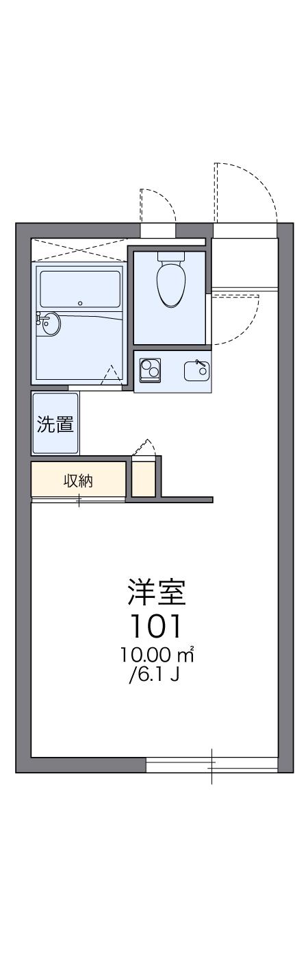 西武拝島線 萩山駅 徒歩8分 2階建 築26年(1K/1階)の間取り写真