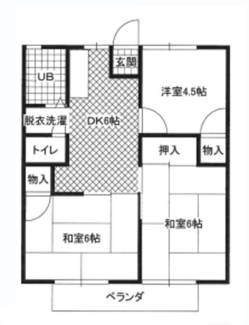 コーポ草木(1DK/2階)の間取り写真