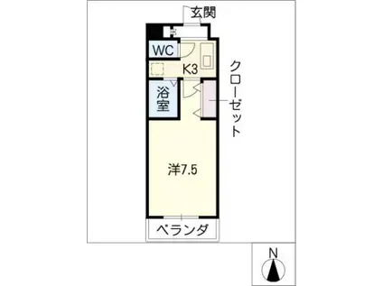 IBはら(1K/7階)の間取り写真