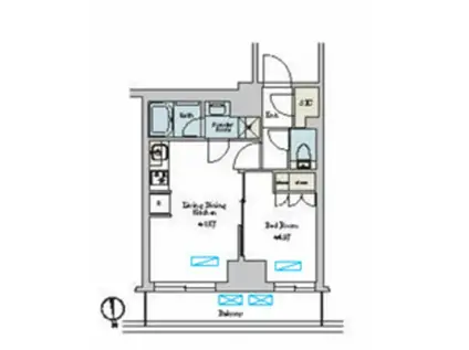 BRILLIA IST 池尻大橋(1LDK/6階)の間取り写真