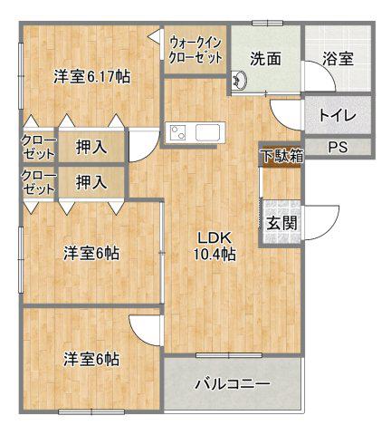 ヒーローマンション・リヴェール(3LDK/1階)の間取り写真