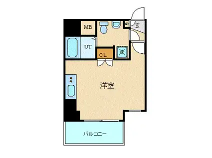 スカイコート三田慶大前壱番館(1K/2階)の間取り写真