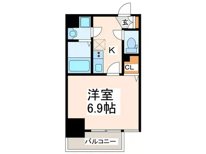 CROIRE(1K/3階)の間取り写真