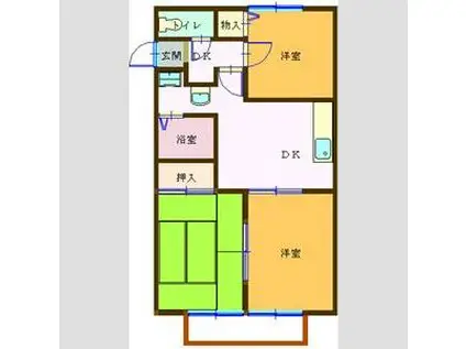 ハイツナカノ(3DK/1階)の間取り写真