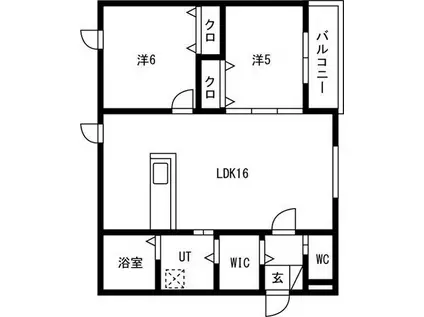 朝日ハイツII(2LDK/1階)の間取り写真