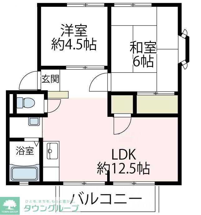昭英ハイツ A(2LDK/2階)の間取り写真