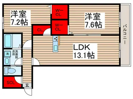 ハイセンチュリー(2LDK/3階)の間取り写真