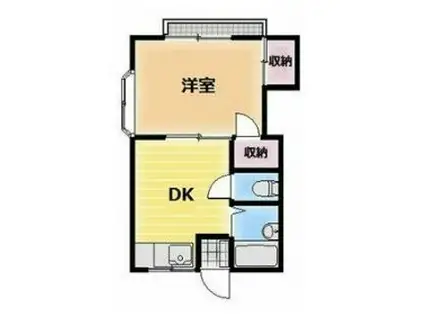 アルファパレス(1DK/2階)の間取り写真