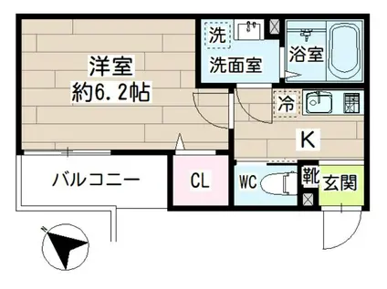 NERO南林間(1K/1階)の間取り写真