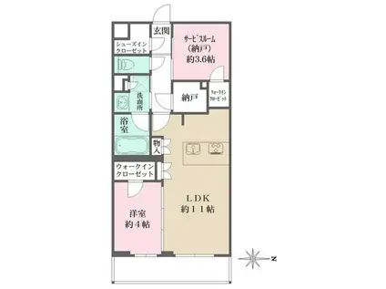 LA PERLA JIYUGAOKAII(1SLDK/B1階)の間取り写真