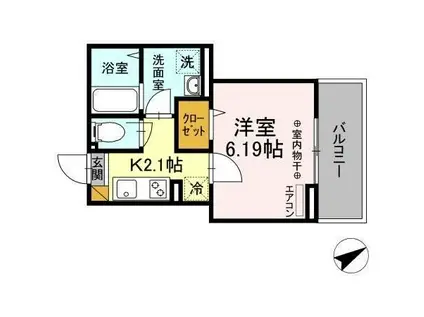 リヴェール船橋(1K/2階)の間取り写真