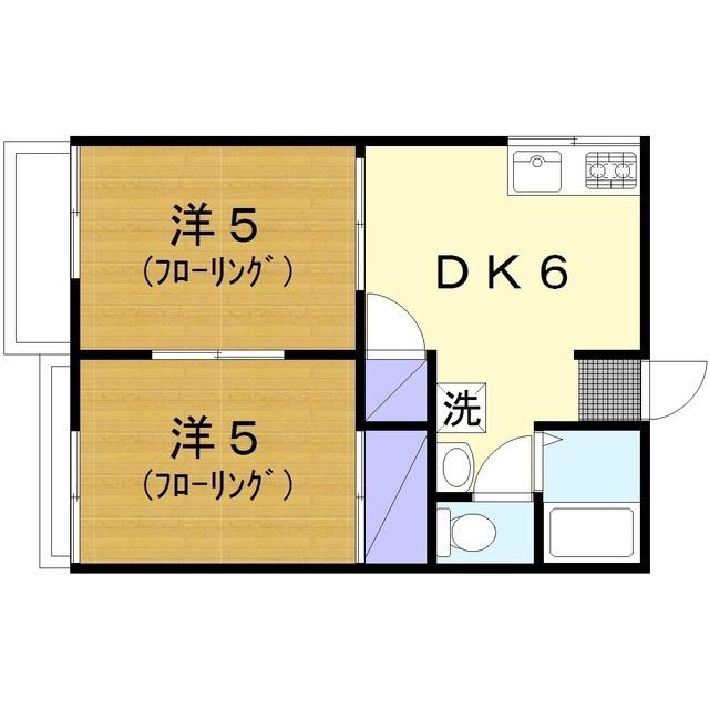 アットホーム山下(2DK/2階)の間取り写真