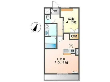 GRATEFUL(1LDK/1階)の間取り写真